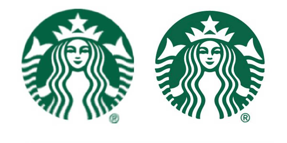 Logo Starbuck Vektor vs Raster Image Gambar Vektor dan Raster: Perbedaan Format dan Contohnya Dalam Desain Logo