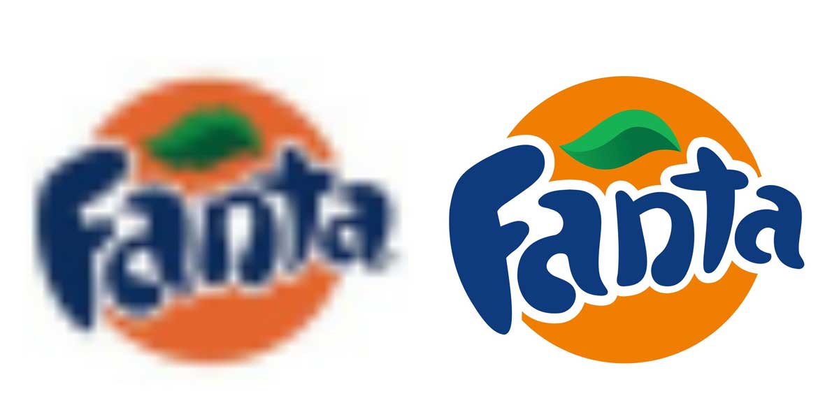 Perbandingan Logo Fanta Dalam Format Vektor dan Raster Gambar Vektor dan Raster: Perbedaan Format dan Contohnya Dalam Desain Logo