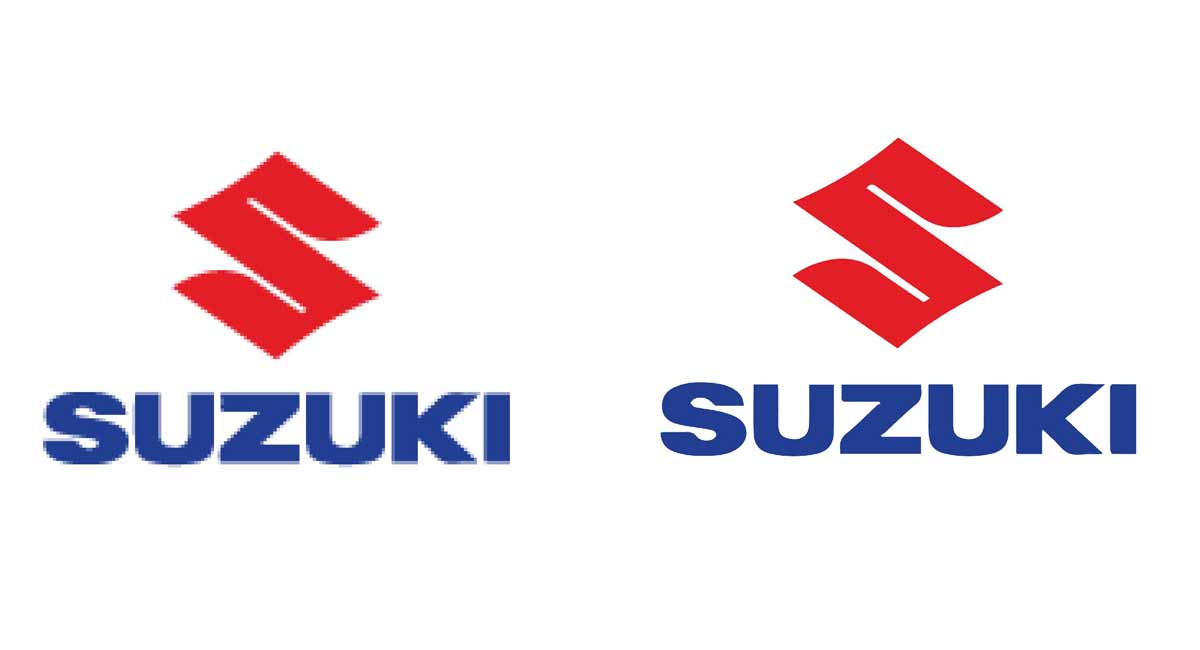 Perbedaan Final Desain Logo Suzuki Menggunakan Vektor dan Raster Gambar Vektor dan Raster: Perbedaan Format dan Contohnya Dalam Desain Logo
