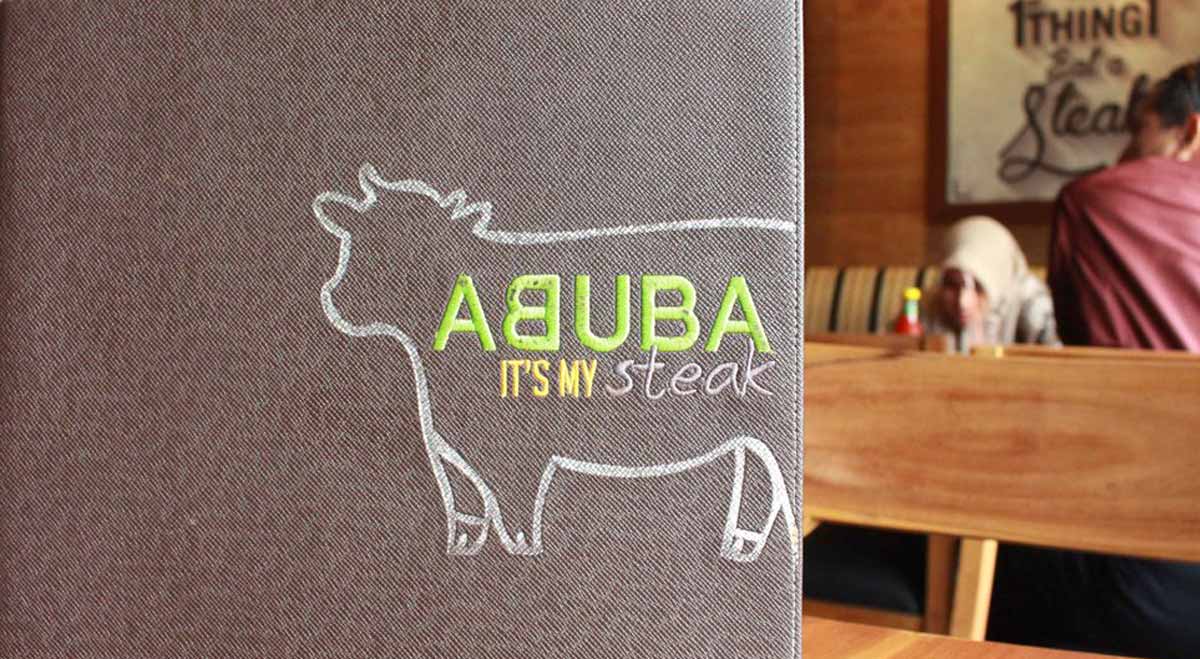 Logo Abuba Steak Dengan Slogan Its My Steak Kumpulan Ide Slogan dan Tagline Restoran